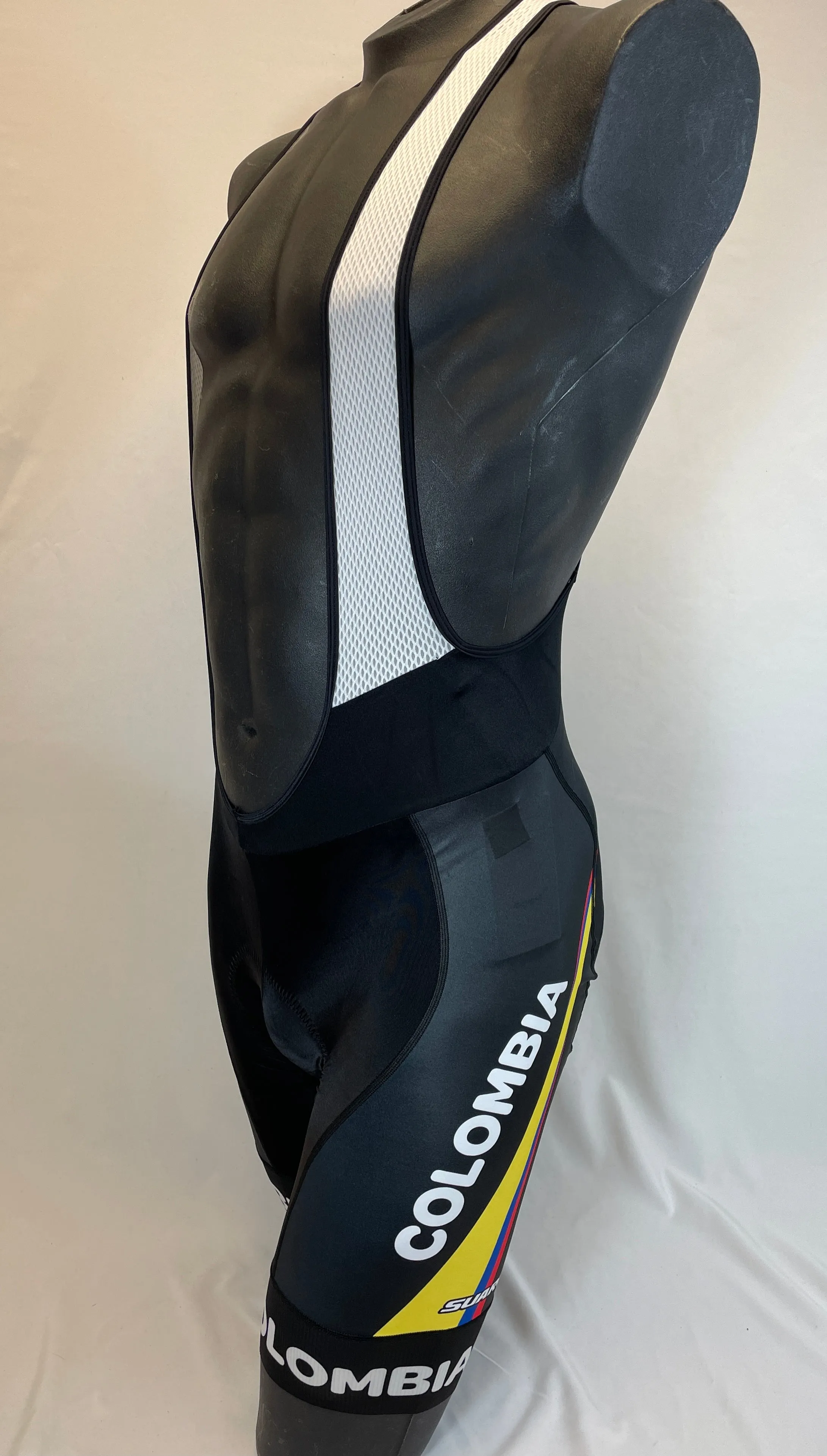 2017 Colombian Federation Mens Performance Bib Short in Black by Suarez