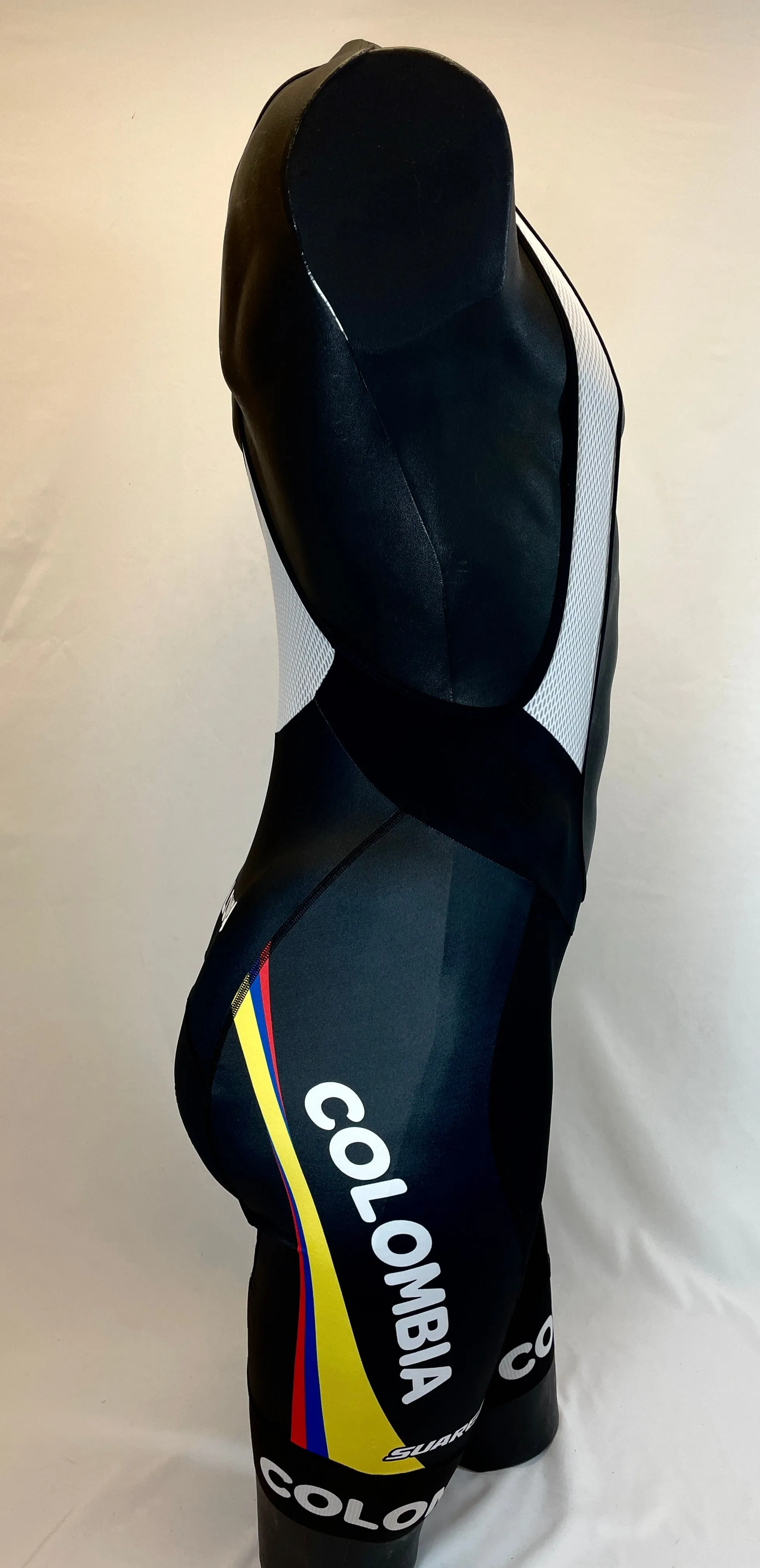 2017 Colombian Federation Mens Performance Bib Short in Black by Suarez