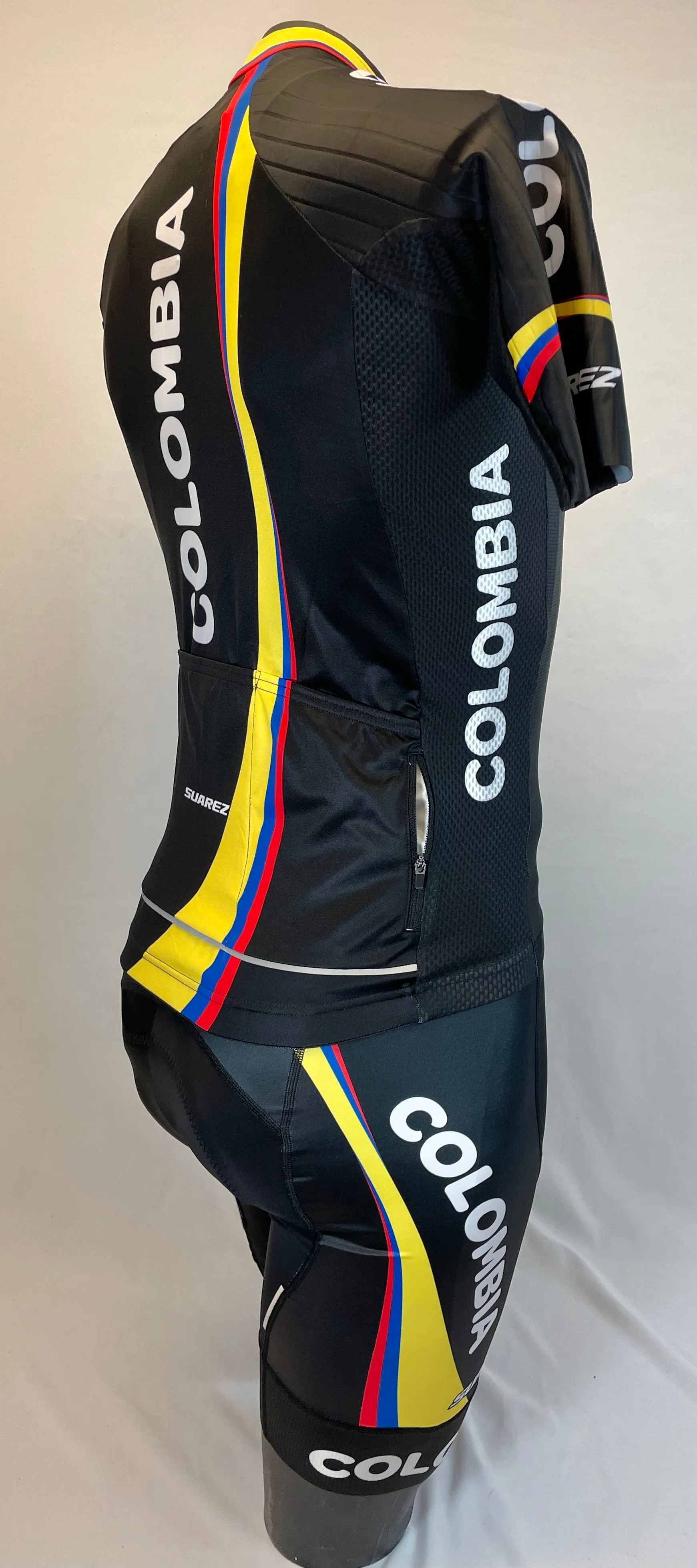 2017 Colombian Federation Mens Performance Bib Short in Black by Suarez