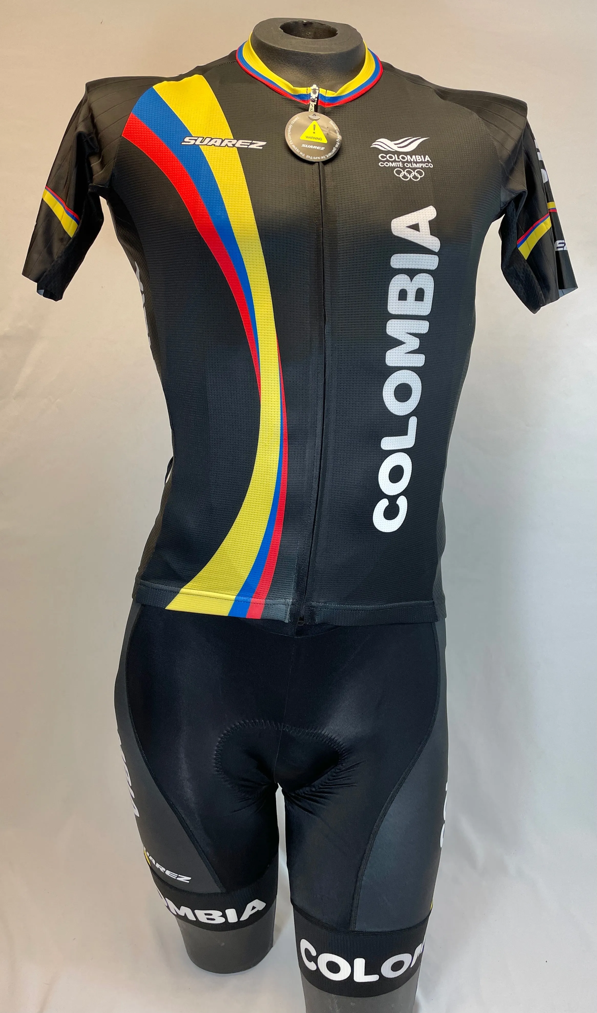 2017 Colombian Federation Mens Performance Bib Short in Black by Suarez