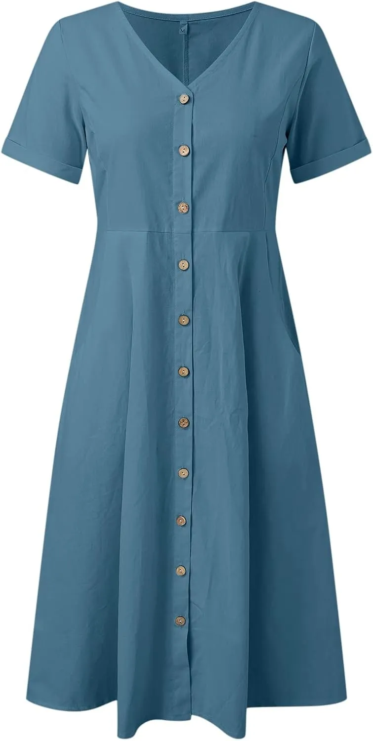 2025 Flower Tee Shirt Dresses for Women Short Sleeve Summer Casual Sun Dresses Trendy V-Neck T Shirt Dress Beach