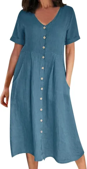 2025 Flower Tee Shirt Dresses for Women Short Sleeve Summer Casual Sun Dresses Trendy V-Neck T Shirt Dress Beach