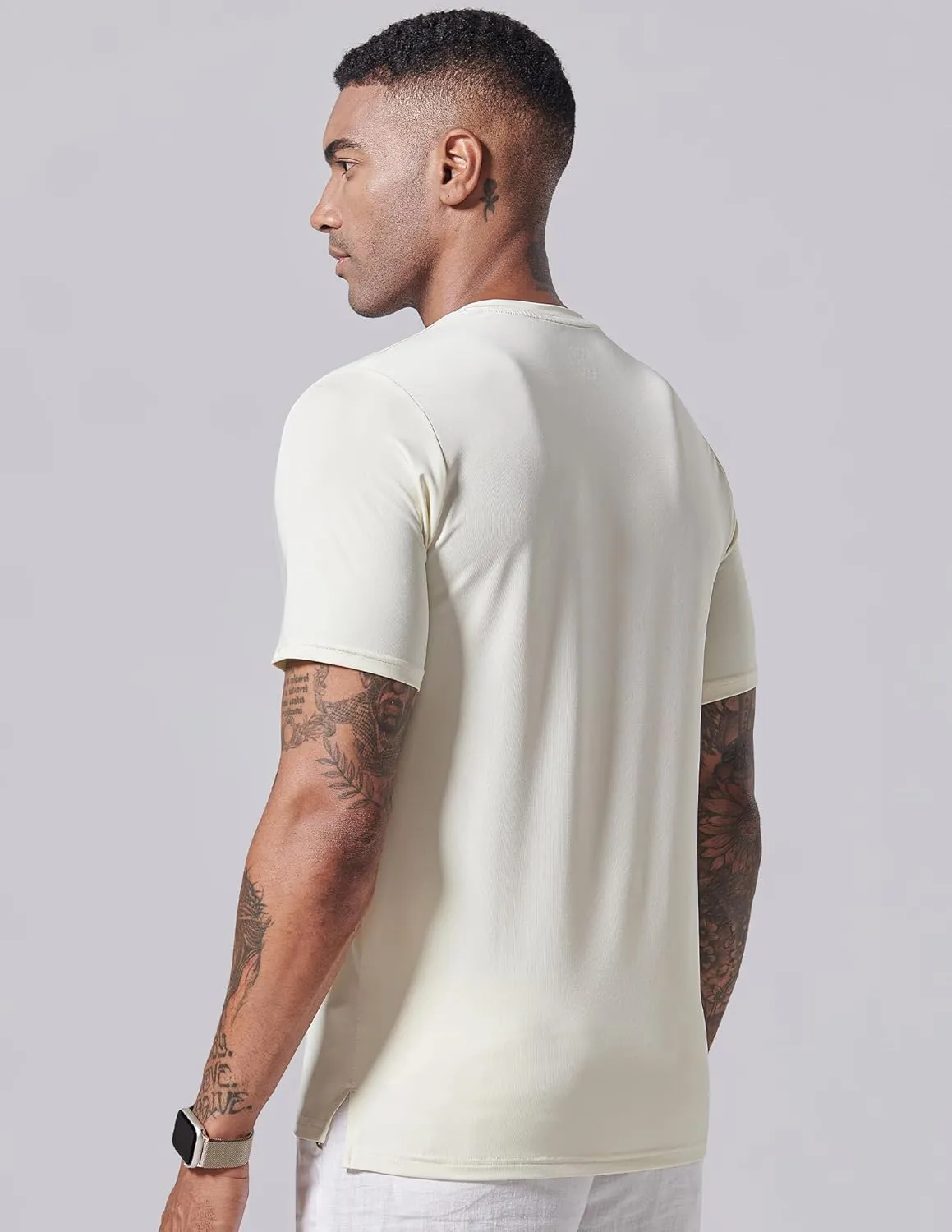 3 Pack: Mens Polo Shirts, Business Casual Golf Henley Work Shirts for Men, Collarless Short Sleeve Stylish Athletic Tshirts