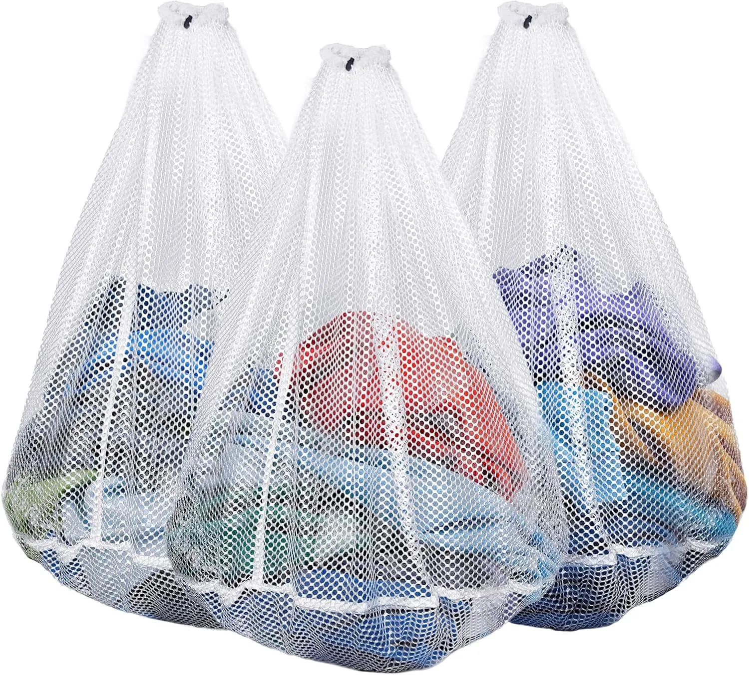 3 Pcs Large Mesh Laundry Bags With Drawstring 24x32 Inch Laundry Mesh Wash Bags for Washing Machine Laundry Net Mesh Washing Bag for Laundry Storage Travel