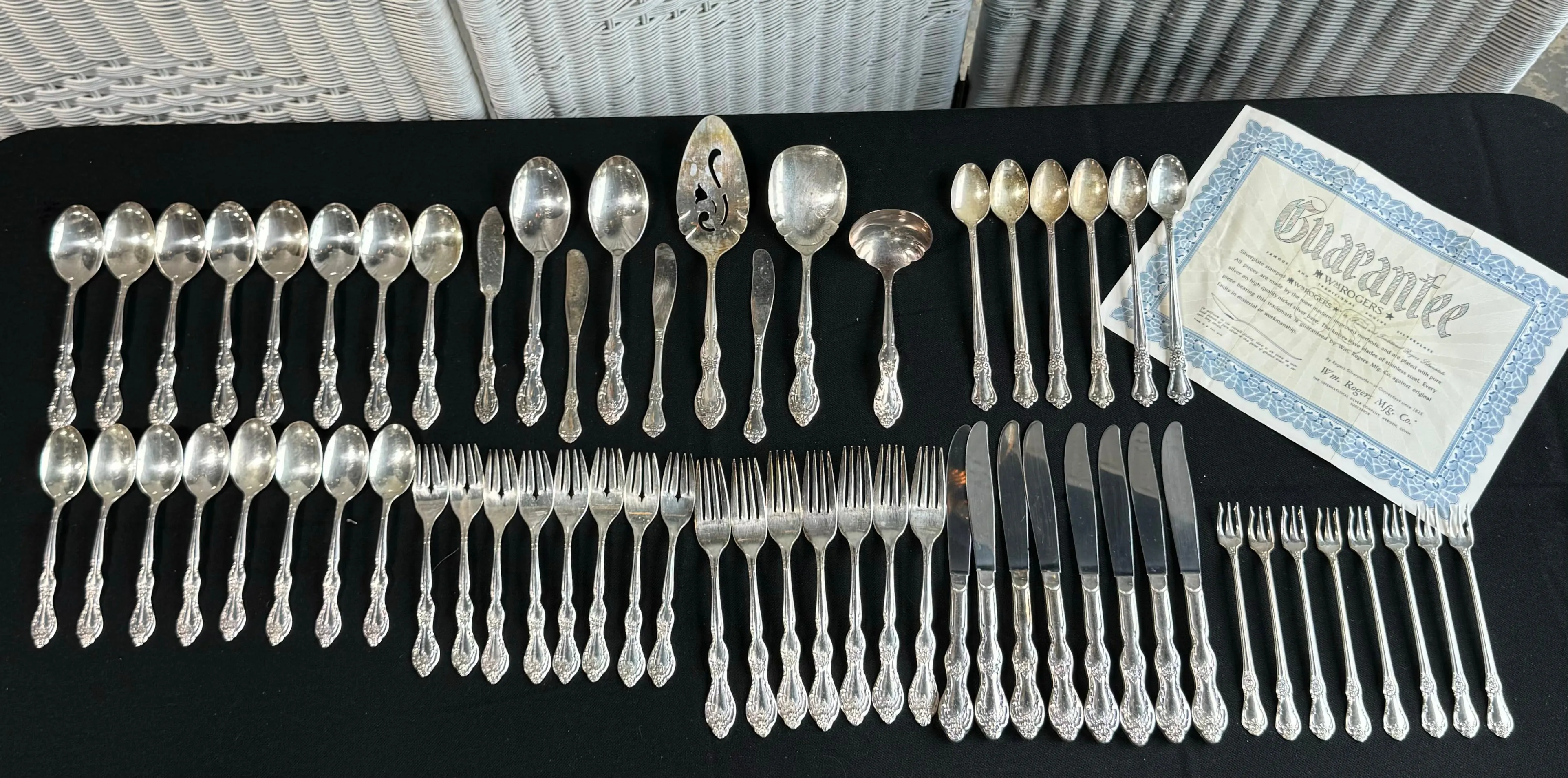 62-Piece WM Rogers Silver Plated Flatware Set in Box