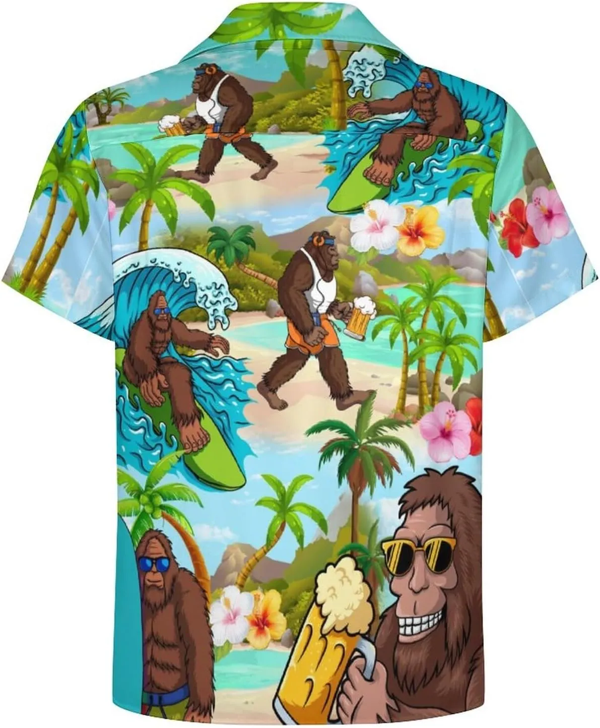 80s 90s Hawaiian Shirts for Men Vintage Button Down Short Sleeve Shirt, 80s Outfit Party Disco Beach Shirts