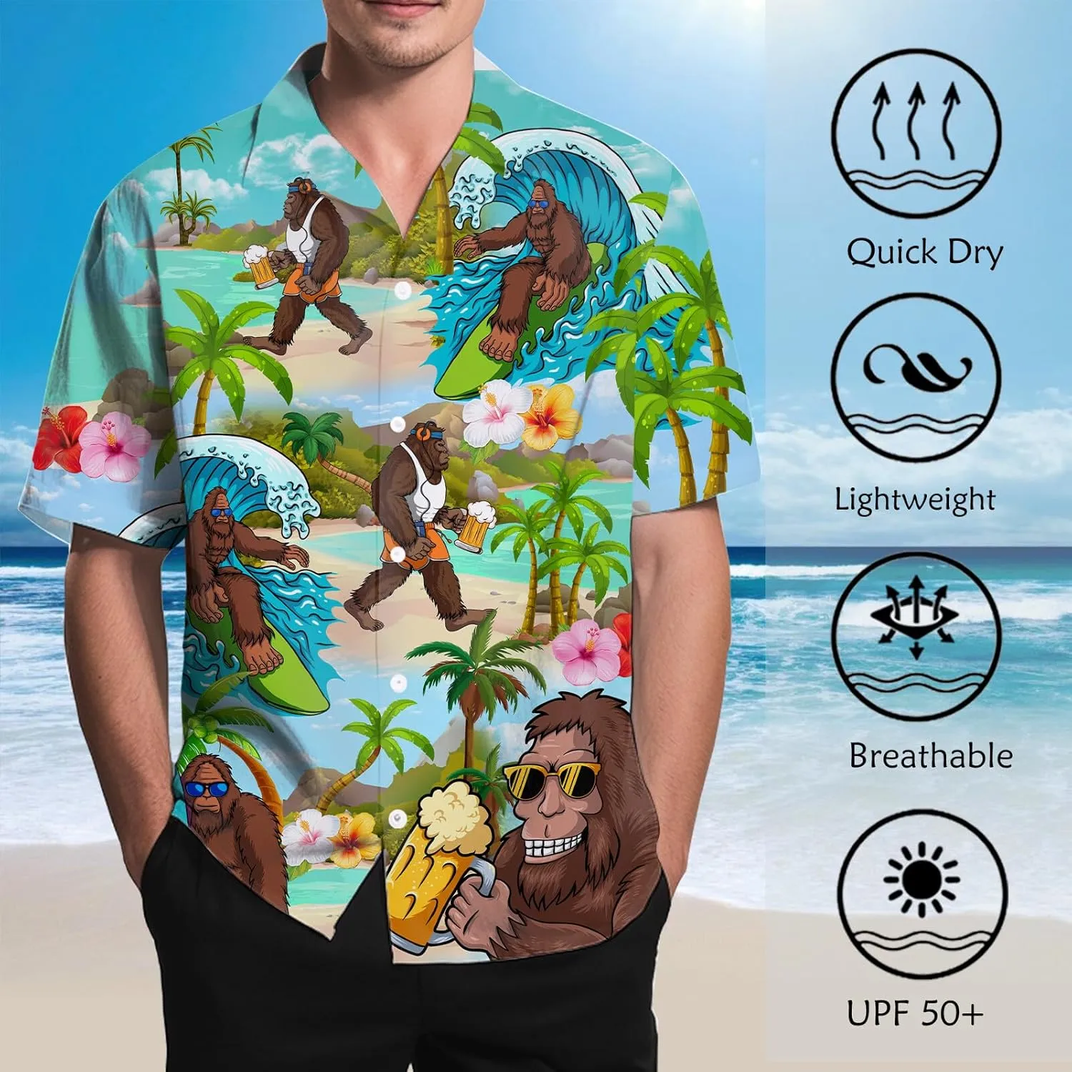 80s 90s Hawaiian Shirts for Men Vintage Button Down Short Sleeve Shirt, 80s Outfit Party Disco Beach Shirts