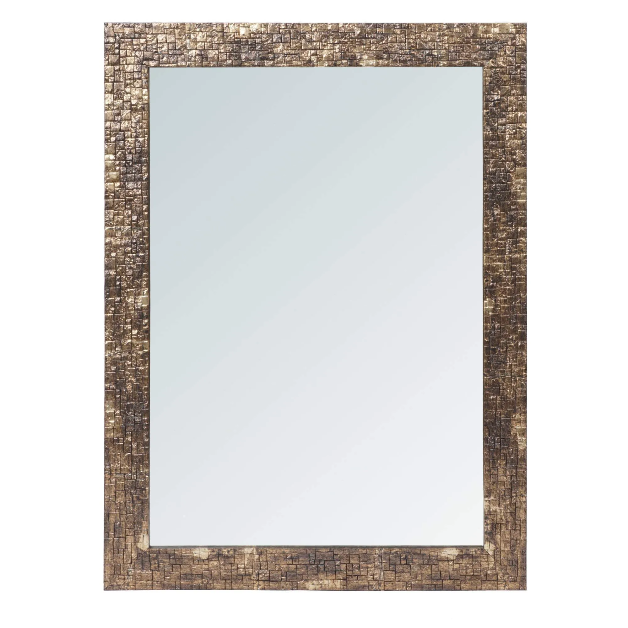 999STORE Fiber Framed Decorative Wall Mirror for Bedroom Mirror Golden Brown (24x18 Inches)
