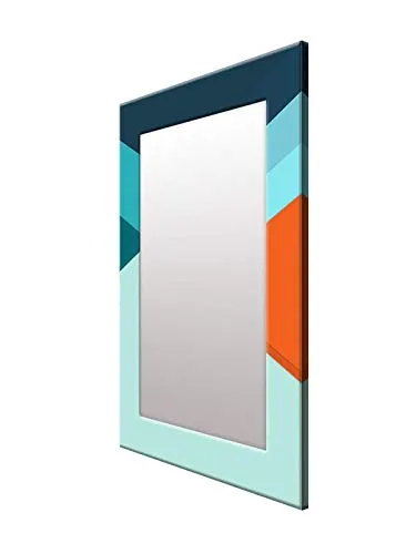 999STORE Printed Bathroom Mirror Mirrors for Bathroom Blue Abstract washroom Bathroom Mirror (MDF_14X20 Inches) MirrorSMP337