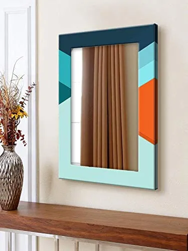 999STORE Printed Bathroom Mirror Mirrors for Bathroom Blue Abstract washroom Bathroom Mirror (MDF_14X20 Inches) MirrorSMP337