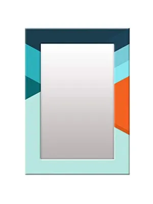 999STORE Printed Bathroom Mirror Mirrors for Bathroom Blue Abstract washroom Bathroom Mirror (MDF_14X20 Inches) MirrorSMP337
