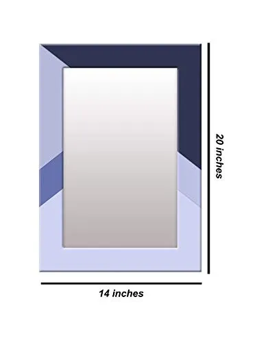 999STORE Printed Mirror for Bathroom Wall Dressing Mirror Black and Grey Abstract washroom Bathroom Mirror (MDF_14X20 Inches) MirrorSMP339