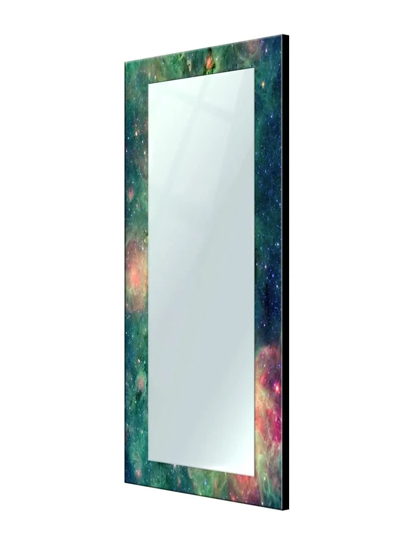 999STORE Printed Mirror for Living Room Long Wall Mirror for Bedroom Green Sky& Stare Pattern Bedroom Mirror (MDF_18X48 Inches) MirrorBMP180