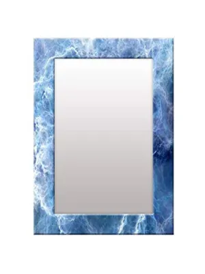 999STORE Printed Mirrors for wash Basin Mirror for Bathroom Wall Blue Marvel washroom Bathroom Mirror (MDF_14X20 Inches) MirrorSMP88