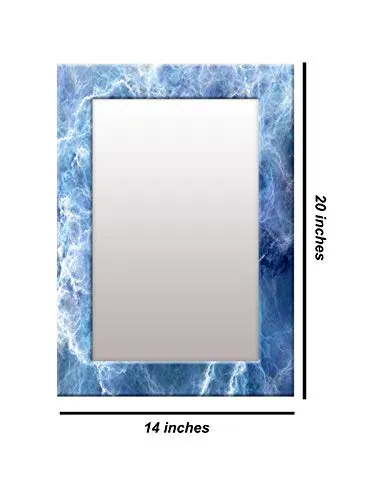 999STORE Printed Mirrors for wash Basin Mirror for Bathroom Wall Blue Marvel washroom Bathroom Mirror (MDF_14X20 Inches) MirrorSMP88