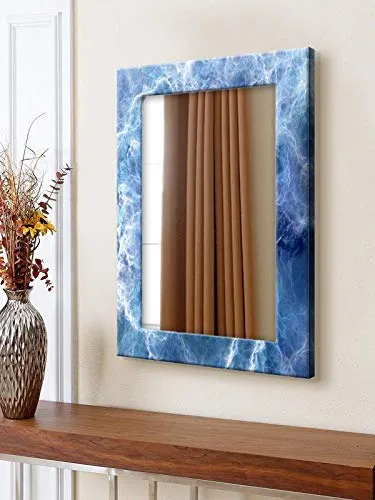 999STORE Printed Mirrors for wash Basin Mirror for Bathroom Wall Blue Marvel washroom Bathroom Mirror (MDF_14X20 Inches) MirrorSMP88