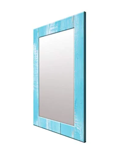 999STORE Printed Small Hanging Mirror Bathroom Frames Blue Wooden washroom Bathroom Mirror (MDF_18X24 Inches) MirrorBRP305