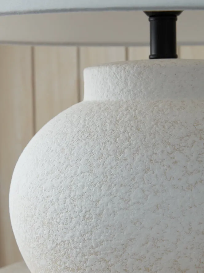 Alina White Ceramic Lamp & Shade