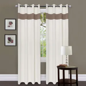American-Elm 2 Panel Beige and Khaki Imported High Quality two Colour Room Darkening Blackout Curtains