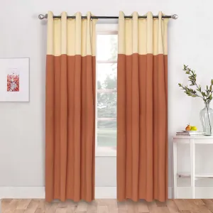 American-Elm 2 Panel Chocolate and Beige Imported Premium two Colour Room Darkening Blackout Curtains