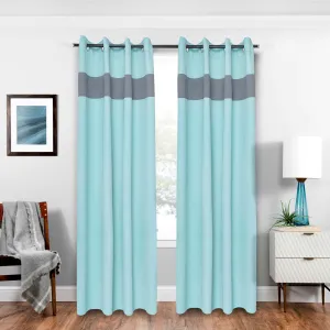 American-Elm 2 Panel IcyMorn and FrostGrey Imported High Quality two Colour Room Darkening Blackout Curtains