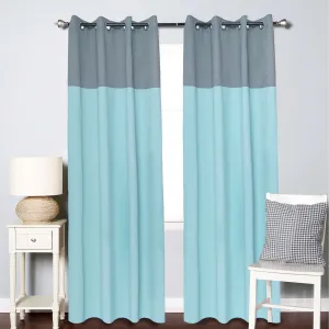 American-Elm 2 Panel IcyMorn and FrostGrey Imported Premium two Colour Room Darkening Blackout Curtains