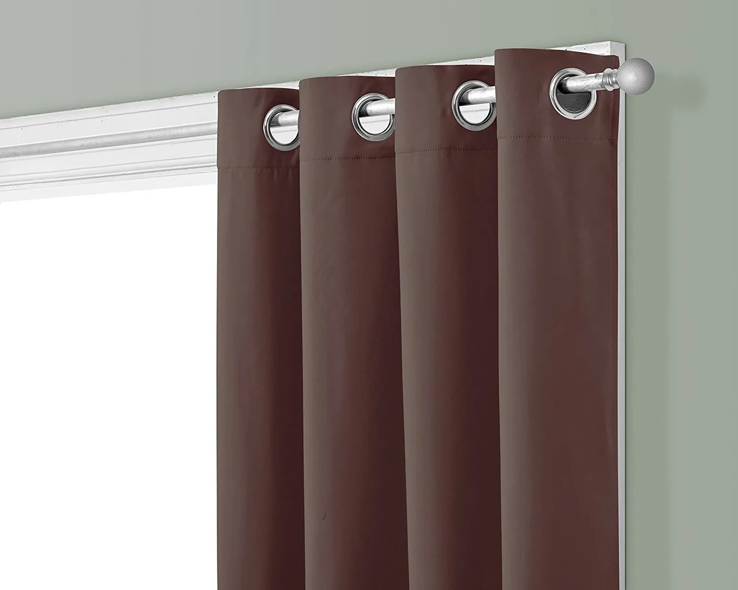 American-Elm Both Sided Brown Color Room Darkening Blackout Curtains-Two Panels