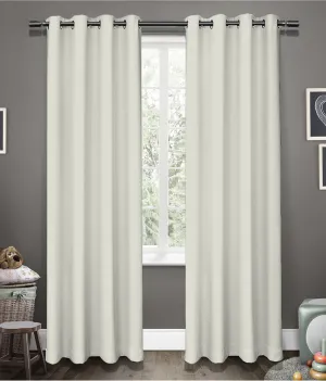 American-Elm Glorious Beige 2 Panel Light Blocking Blackout Curtains
