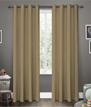 American-Elm Glorious Camel 2 Panel Light Blocking Blackout Curtains
