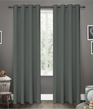 American-Elm Glorious FrostGrey Grommet 2 Panel Light Blocking Blackout Curtains
