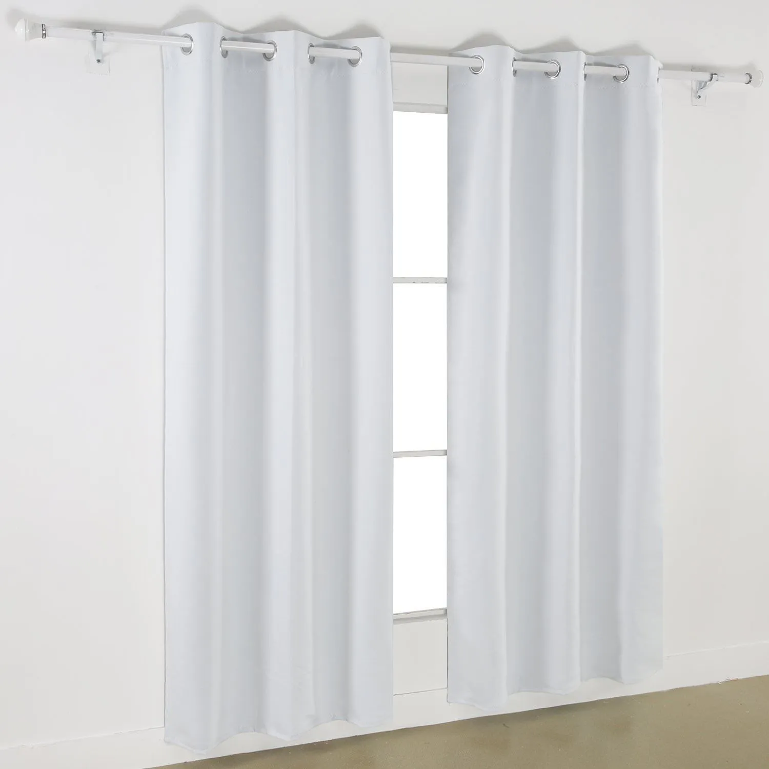 American-Elm Off White imported Black Out Curtains-Two Panels