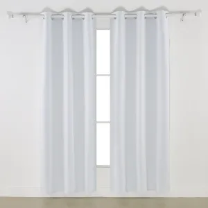 American-Elm Off White imported Black Out Curtains-Two Panels