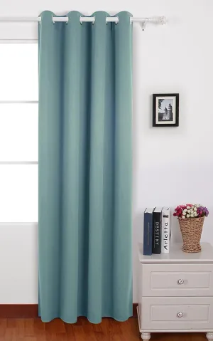American-Elm Pack of 1 Two Sided Icy Morn Color Room Darkening Blackout Curtains