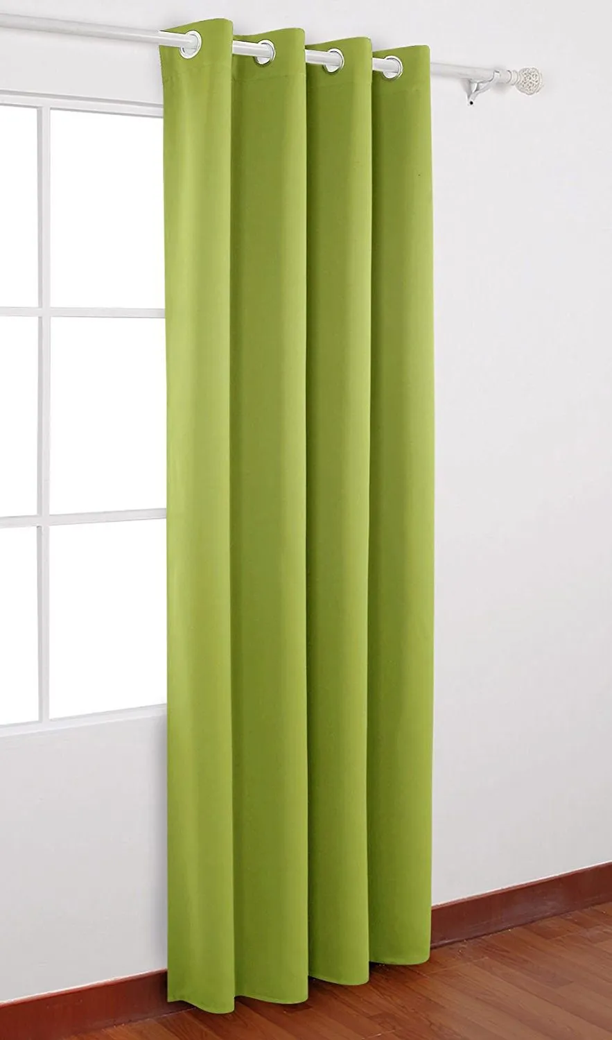 American-Elm Pack of 1 Two Sided ParrotGreen Color Room Darkening Blackout Curtains