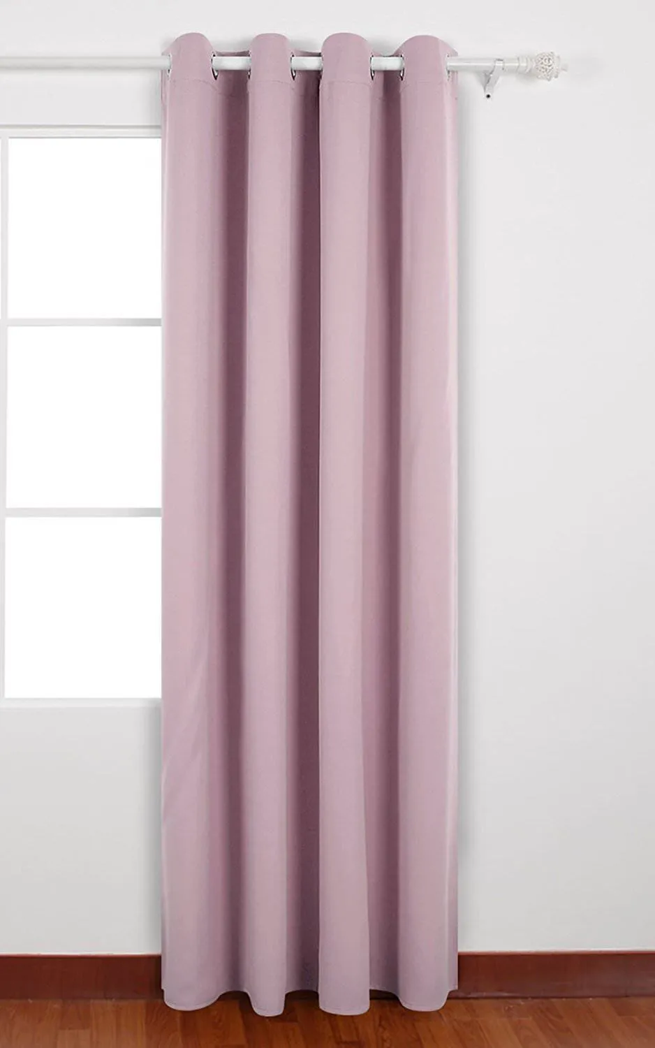 American-Elm Pack of 1 Two Sided Pink Color Room Darkening Blackout Curtains