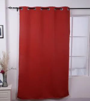 American-Elm Pack of 1 Two Sided Red Color Room Darkening Blackout Curtains