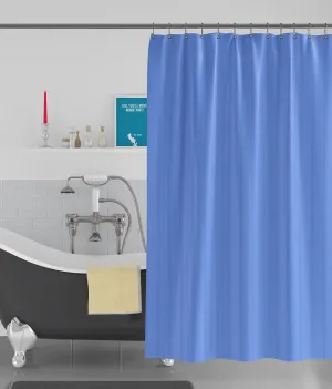 American-Elm Stripes Self Designed Blue Anti Bacterial Water-Repellent Shower Curtain, Bathroom Curtains
