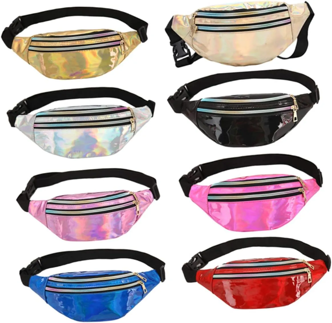 Amosfun Shiny Crossbody Bag Women's Waist Bag Anti-theft Fashionable Waist Pack Hip for Casual Use