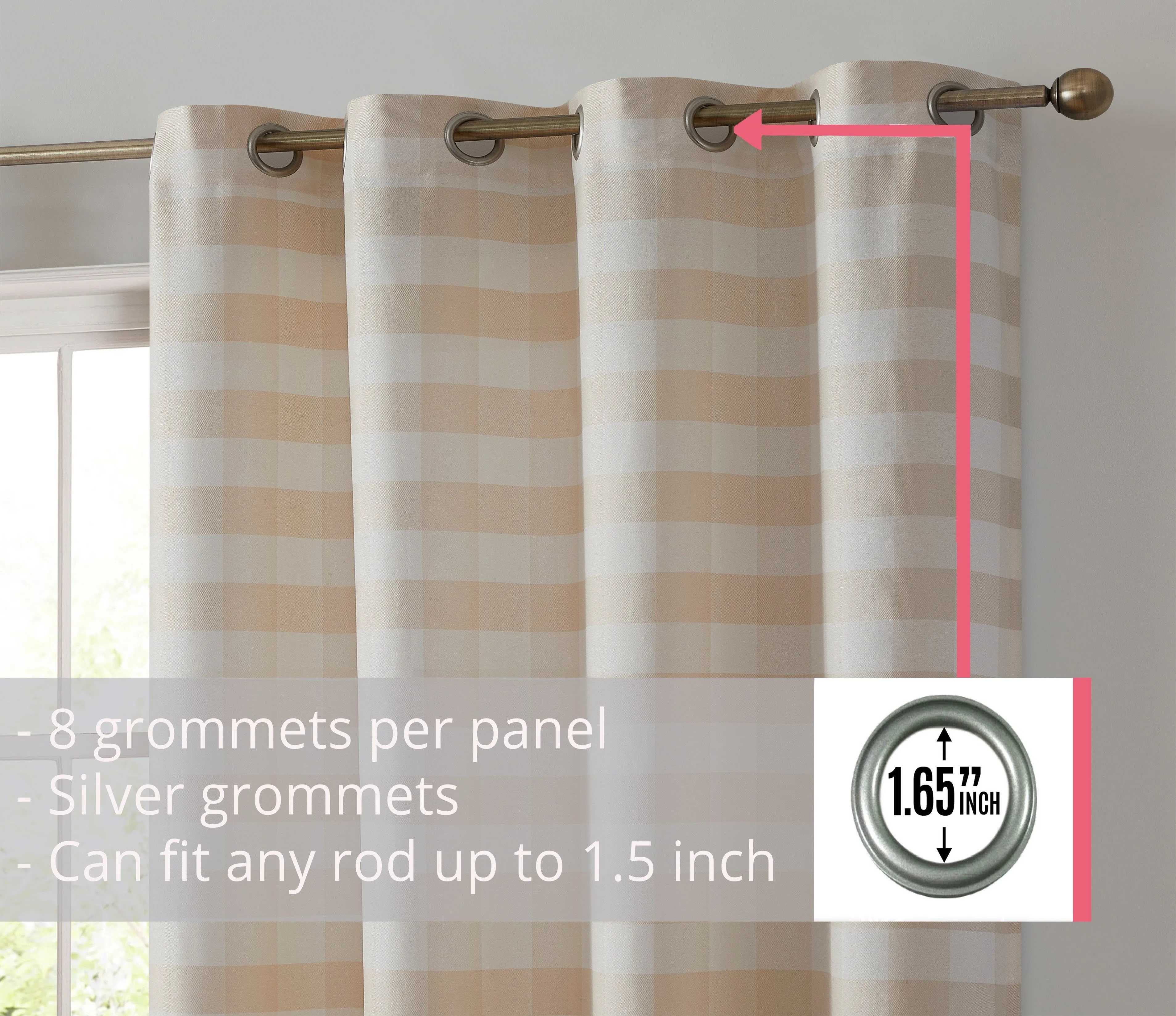 Andersen Buffalo Plaid 100% Blackout Grommet Curtain Panels
