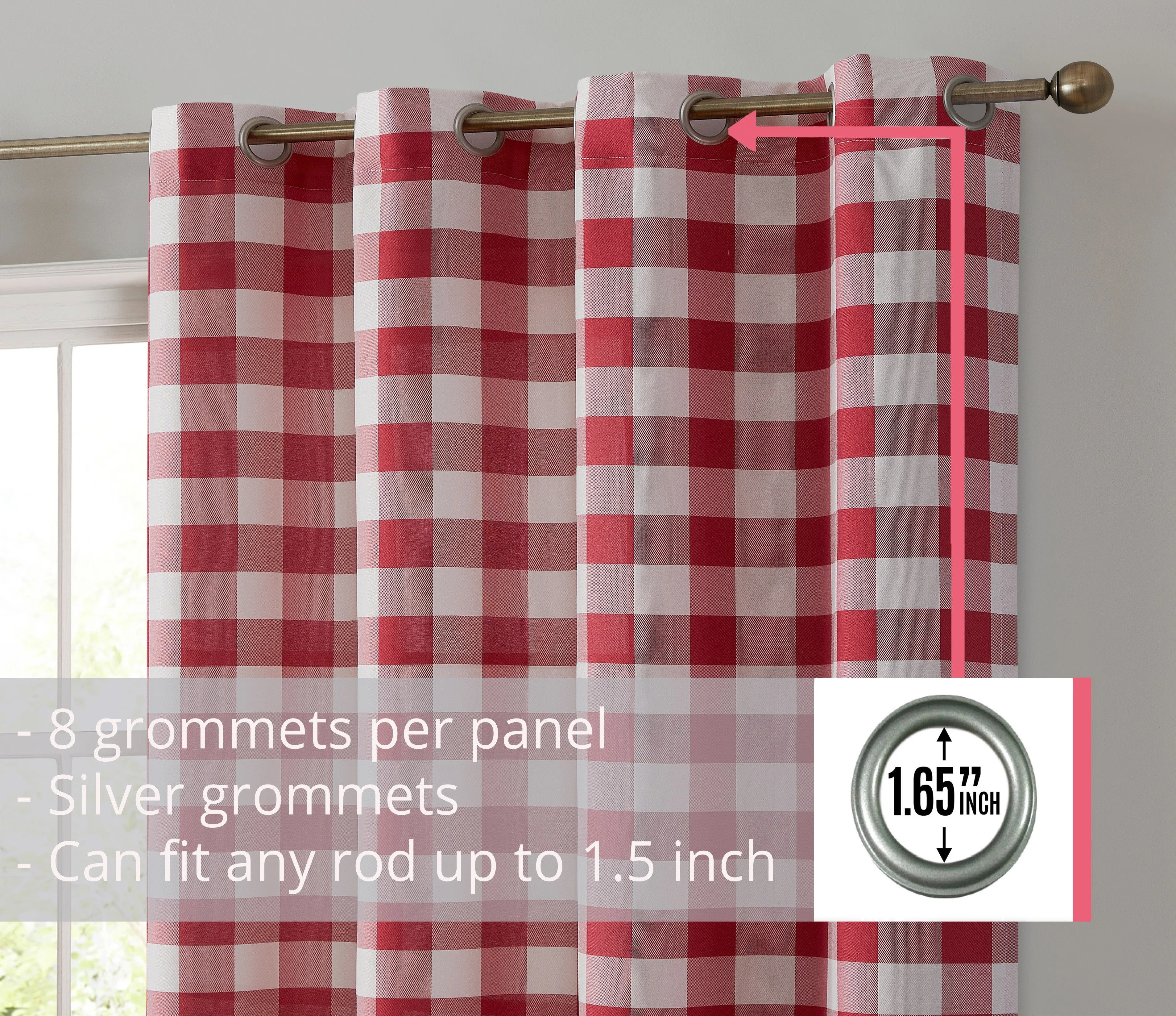 Andersen Buffalo Plaid 100% Blackout Grommet Curtain Panels