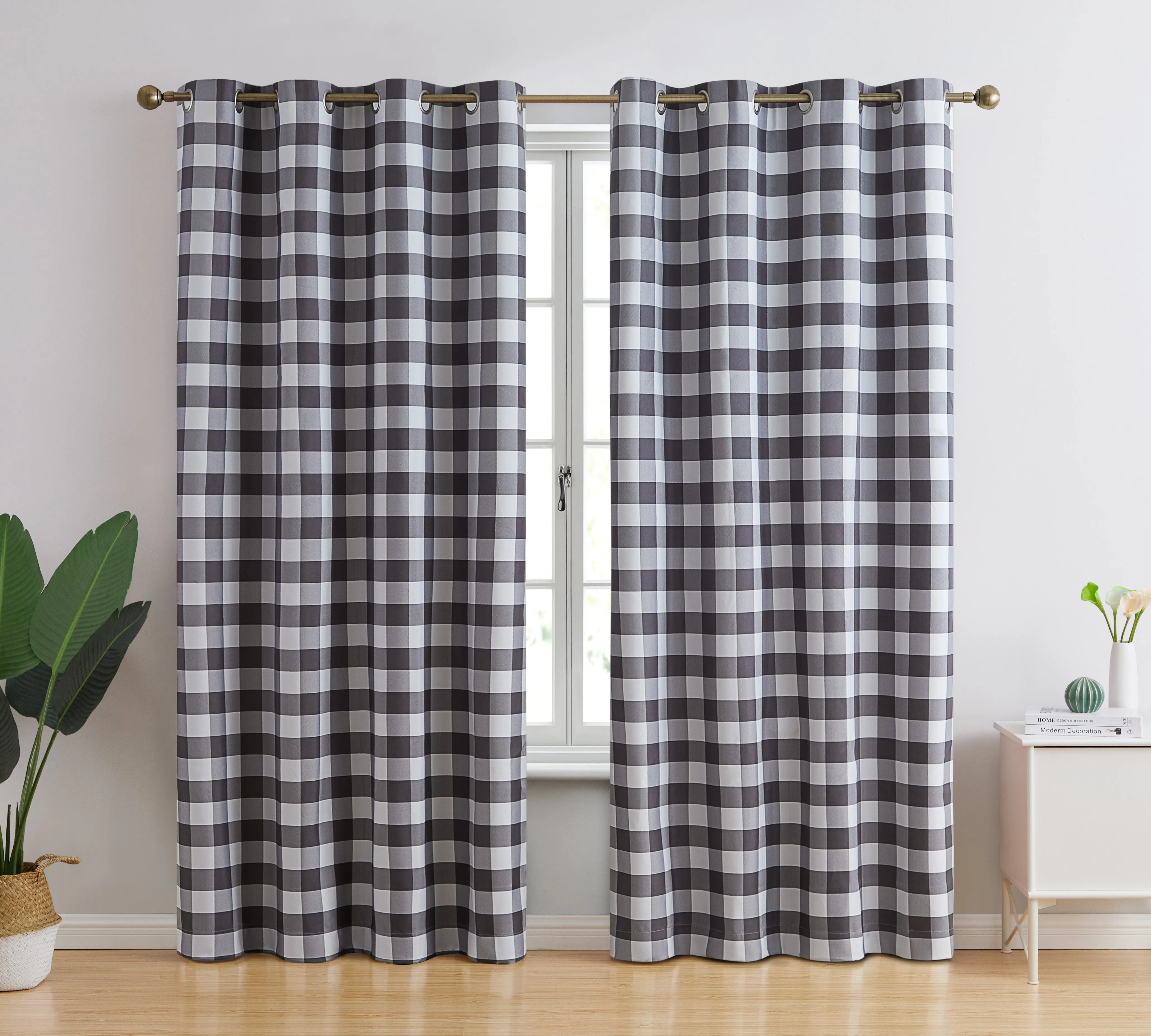 Andersen Buffalo Plaid 100% Blackout Grommet Curtain Panels