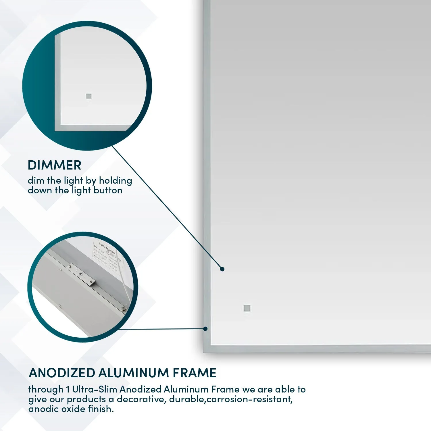 Aquadom Edge 96x32 LED Lighted Bathroom Mirror