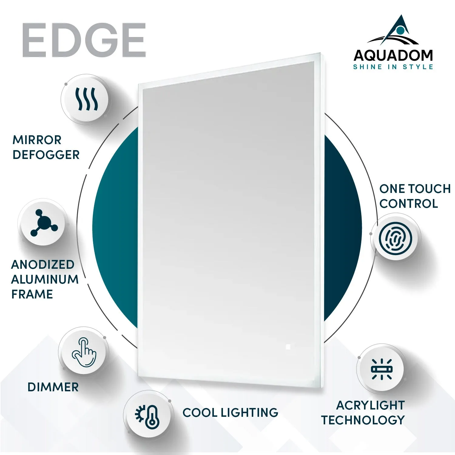 Aquadom Edge 96x32 LED Lighted Bathroom Mirror