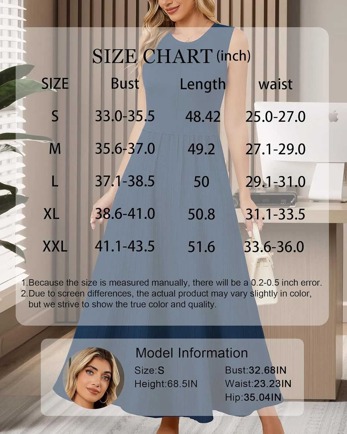 Arach&Cloz Womens Summer Maxi Dress 2025 Crew Neck Sleeveless Knitted Church Work Business Casual Outfits Long Dresses