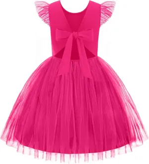 Arshiner Toddler Tutu Dress Little Girls Summer Tulle Backless Party Birthday Cotton Dresses 2-6Y