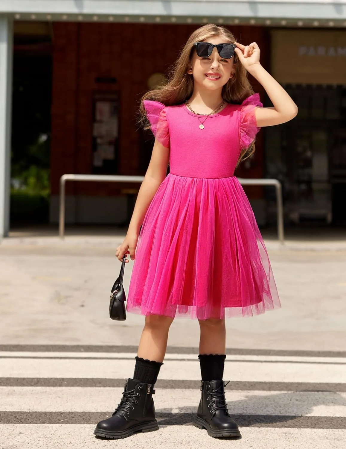 Arshiner Toddler Tutu Dress Little Girls Summer Tulle Backless Party Birthday Cotton Dresses 2-6Y