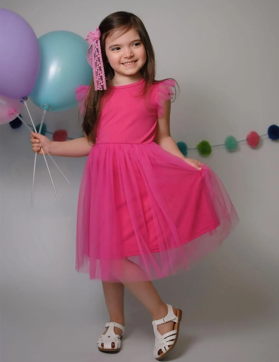Arshiner Toddler Tutu Dress Little Girls Summer Tulle Backless Party Birthday Cotton Dresses 2-6Y
