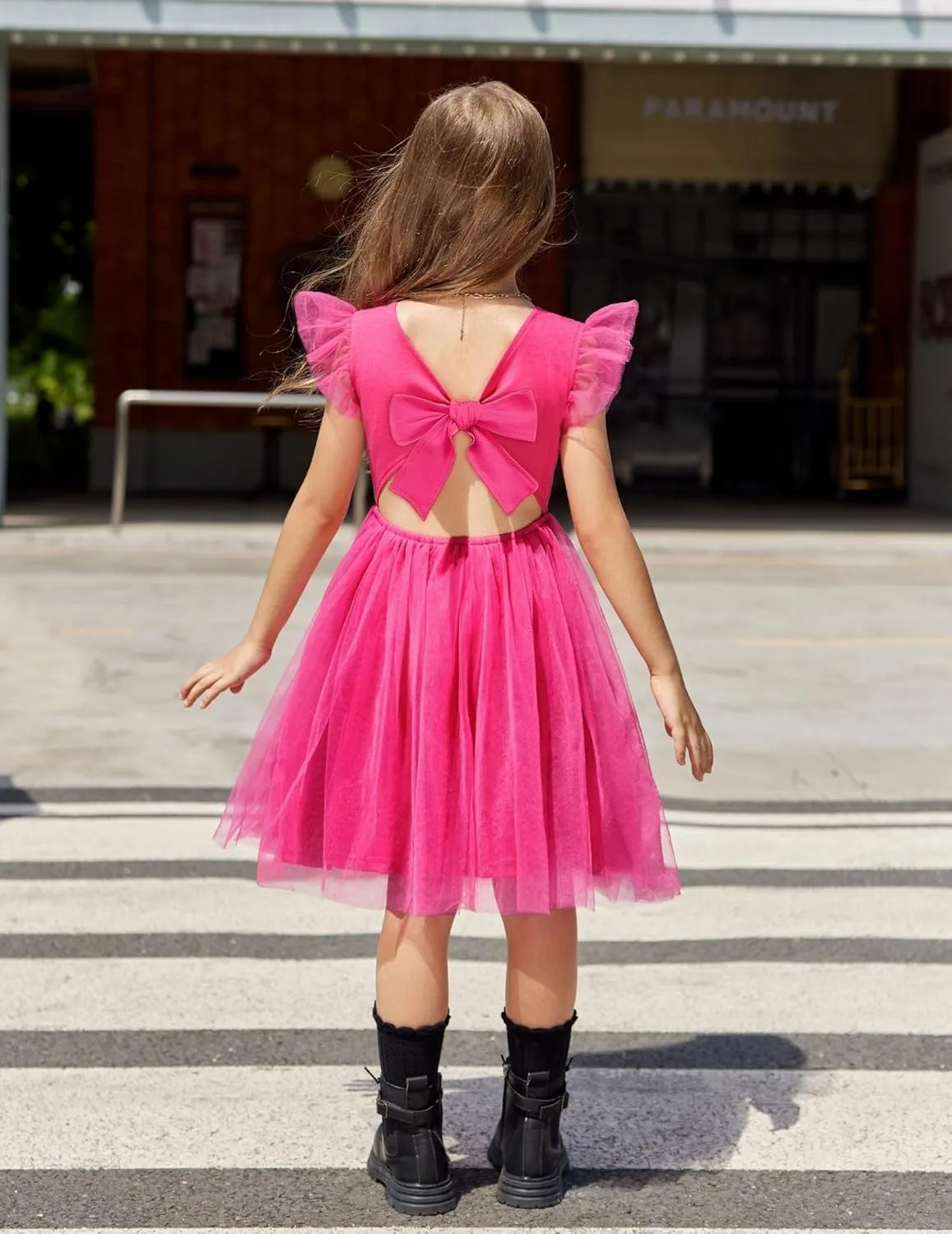 Arshiner Toddler Tutu Dress Little Girls Summer Tulle Backless Party Birthday Cotton Dresses 2-6Y