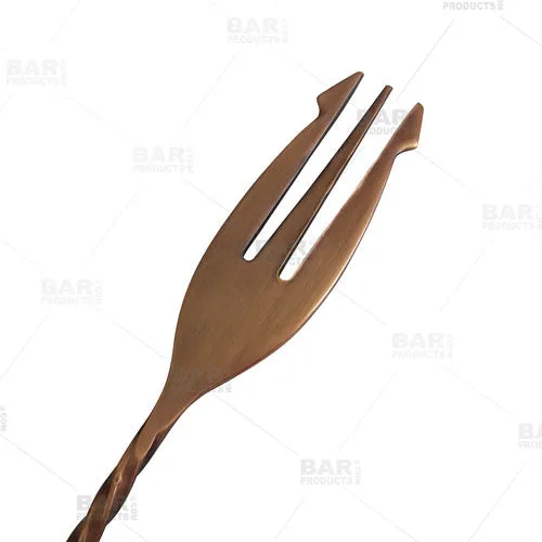 BarConic® Trident Bar Spoons - Antique Copper Finish - Several Lengths Available
