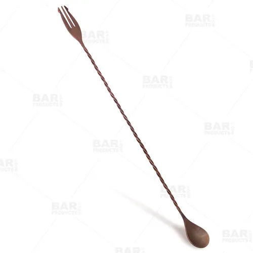 BarConic® Trident Bar Spoons - Antique Copper Finish - Several Lengths Available